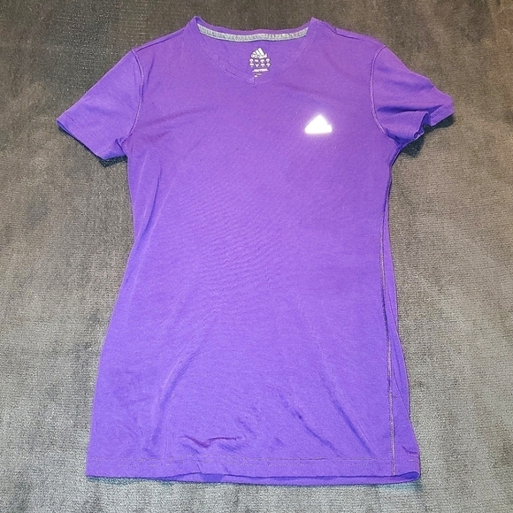 Purple Adidas Athletic Logo Tee S - Picture 1 of 6